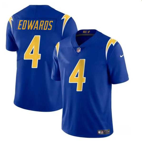 Youth Los Angeles Chargers #4 Gus Edwards Royal Vapor Untouchable Limited Stitched Jersey Dzhi